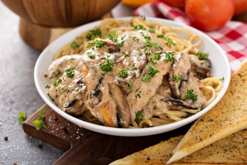 Poulet aux champignons